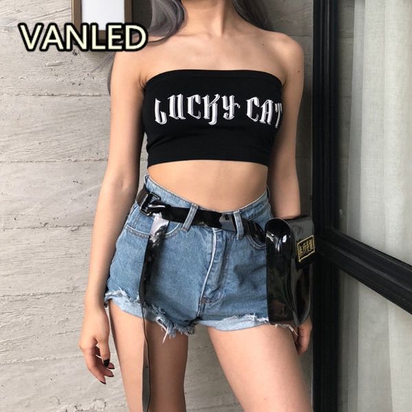 

women's tanks & camis vintage vest for woemn fashion letter slim short oeuk, White