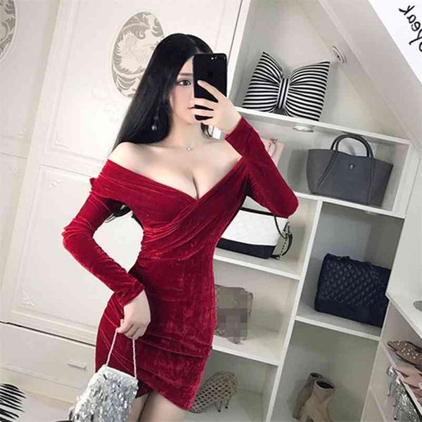

summer fashion gold velvet v-neck irregular slim fit hip dres office lady knee-length zippers 210603, Black;gray