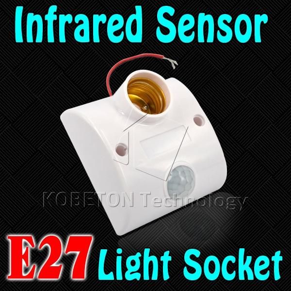 

smart power plugs selling e27 led bulb light base human body infrared ir sensor pir motion detector wall lamp holder socket ac 170v-250v