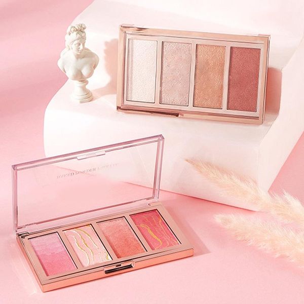 

blush 4 colors baked palette cruelty-powder shimmery matte finish contour face zgood