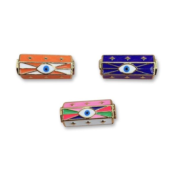 

charms meibeads enamel pendant for jewelry making 2021 diy accessories necklace bracelet lucky eye 1 pcs, Bronze;silver
