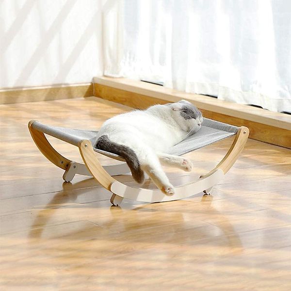 

cat beds & furniture cute comfortable seat pet hammock soft canopy bed detachable solid wood shaker dual-use pet#