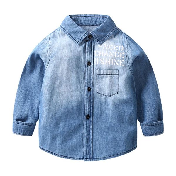 

shirts autumn baby boy jean shirt tees long sleeve letters pattern kids denim casual blouse, White;black