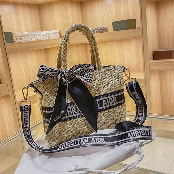

luxury quality this year's popular straw woven handbag 2021 fashion bag shopping basket tote bag