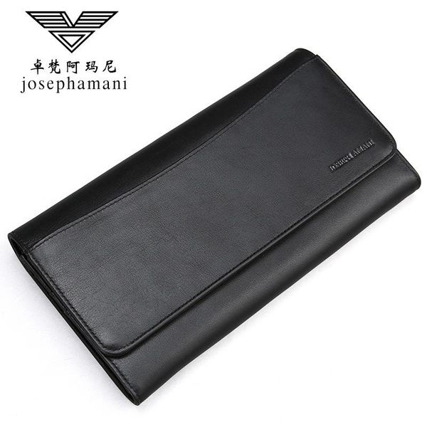 

wallets portfel large capacity clutch high-quality head layer cowhide men wallet high-end josephamani brand genuine leather, Red;black