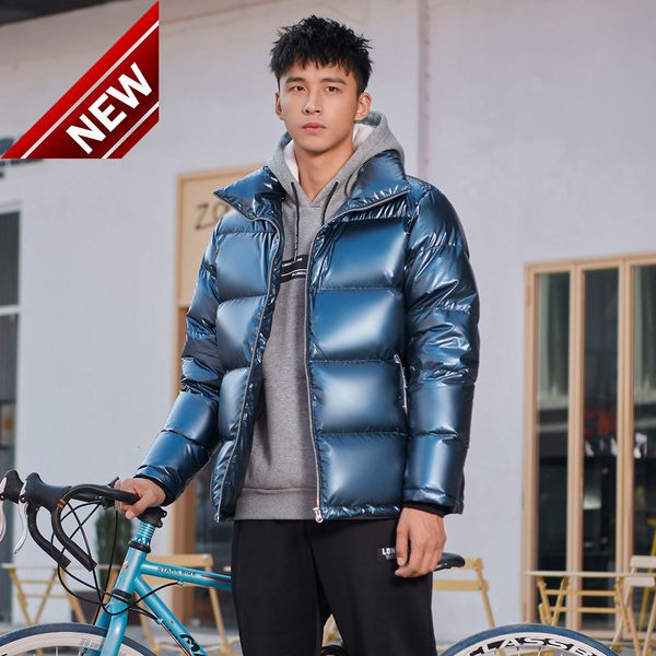 

uleemark men's thickened down jacket warm winter puffer snow coat, Black