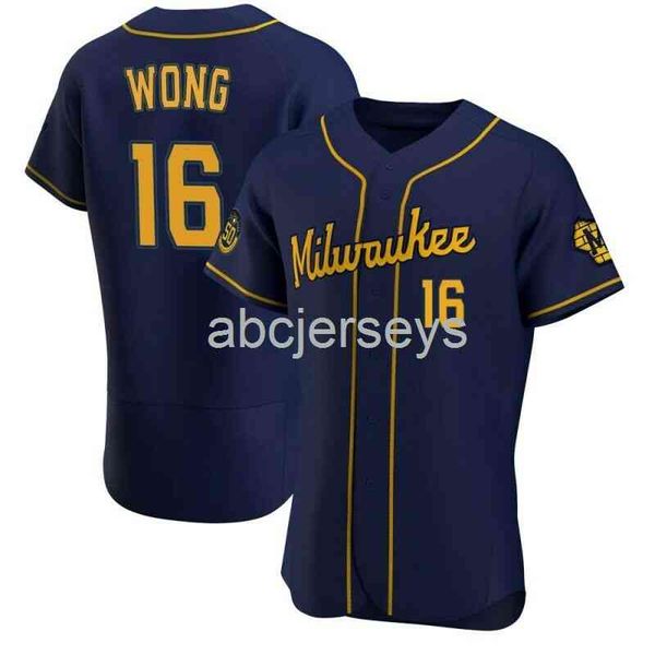 

stitched custom kolten wong #16 baseball jersey xs-6xl, Black