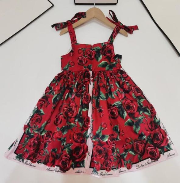 

high-end dress girl beautiful flowe short sleeve summer party wedding girl's dresses, Red;yellow