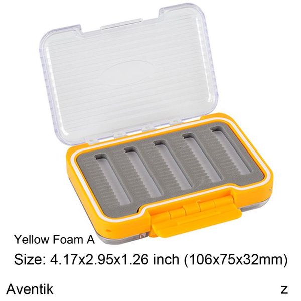 

fishing accessories aventik plastic waterproof abs double side clear slit foam box 4.17x2.95x1.26 inch flies l