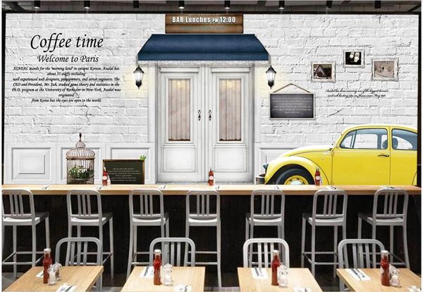 

wallpapers custom mural 3d wall on the retro street view brick cafe background home decor po wallpaper for walls 3 d