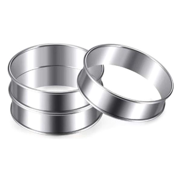 

pcs double rolled tart rings stainless steel muffin crumpet round for home baking tools other bakeware