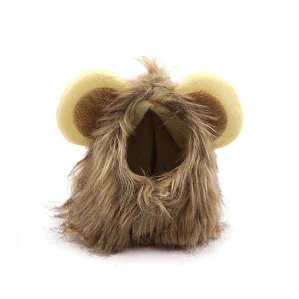 

dog apparel accessories costume masquerade cosplay festival pet wig cat with ears long plush artificial mane funny head cap party