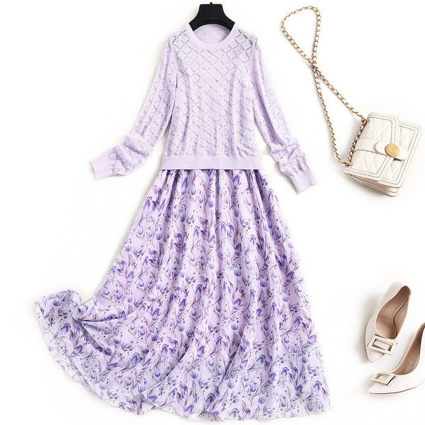 

high fashion spring designers women elegant robes full hollow mesh and chiffon print belts dress suit piece, Black;gray