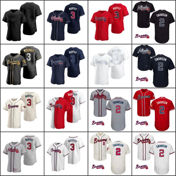 

atlanta braves men 2 gray road flexbase 3 dale murphy youth women jersey, Black;red
