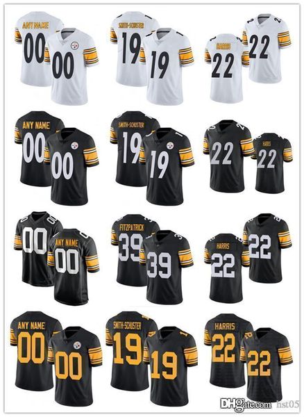 

custom pittsburghsteelers19 juju smith-schuster 22 najee harris 39 minkah fitzpatrick 11 chase claypool football jerseys, Black;red