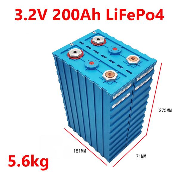Tolle Lifepo4-Batterie, 200 Ah, Zelle, 3,2 V, Lithium-Batterie, 200 A, für Batteriepack, DIY-Solarfahrzeug