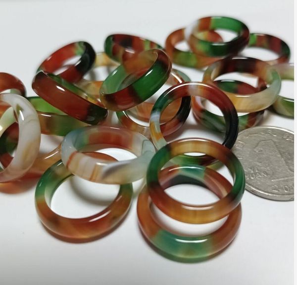 

a large number of wholesale agate colorful ring manufacturers del ivery, Silver
