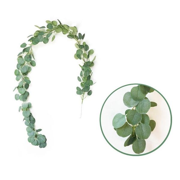 

artificial fake eucalyptus garland long leaf plants vine greenery foliage home garden decor wedding party decorations * decorative flowers &
