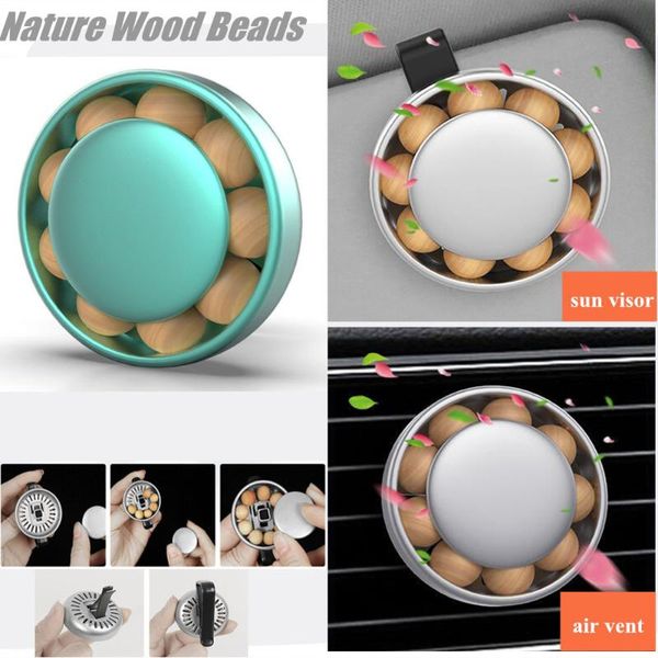 

nature wood beads car air freshener clip bead vent sun visor perfume