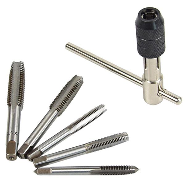 

hand tools 40^1set handle ratchet tap wrench with 5pcs m3-m8 machine screw thread metric plug