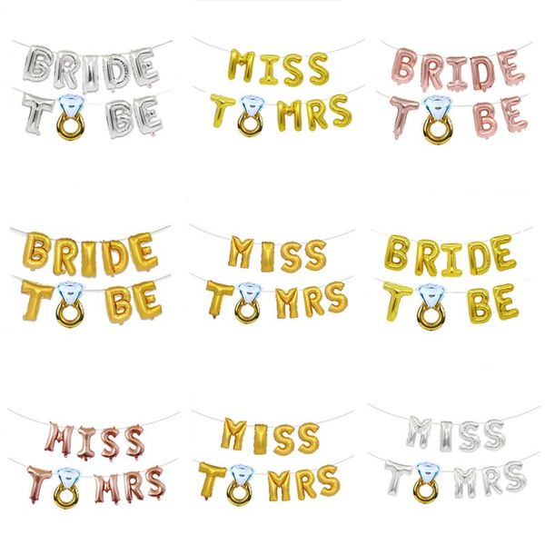 

party decoration bride to be rose gold balloons set miss mrs team ballon bridal shower wedding