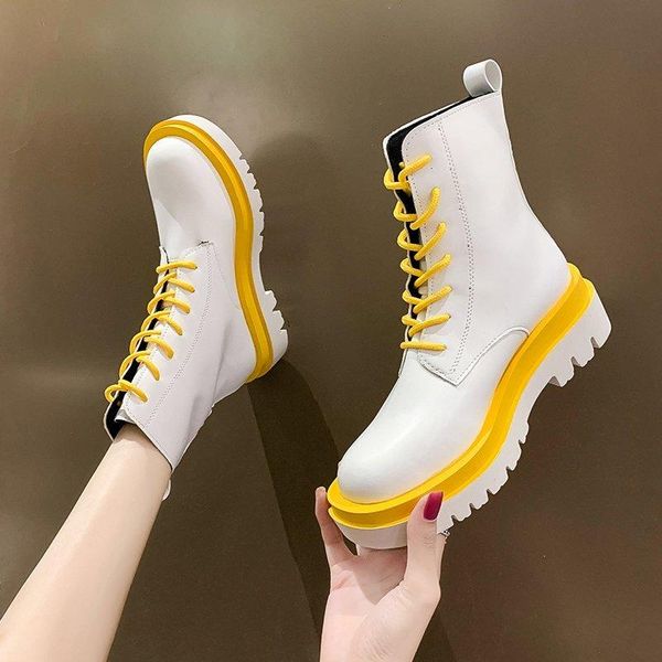

boots winter women shoes warm motorcycle sneakers woman snow fashion pu lace-up casual ankle boot female botas mujer, Black
