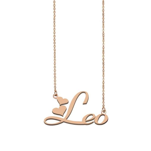 

pendant necklaces leo name necklace , custom for women girls friends birthday wedding christmas mother days gift, Silver