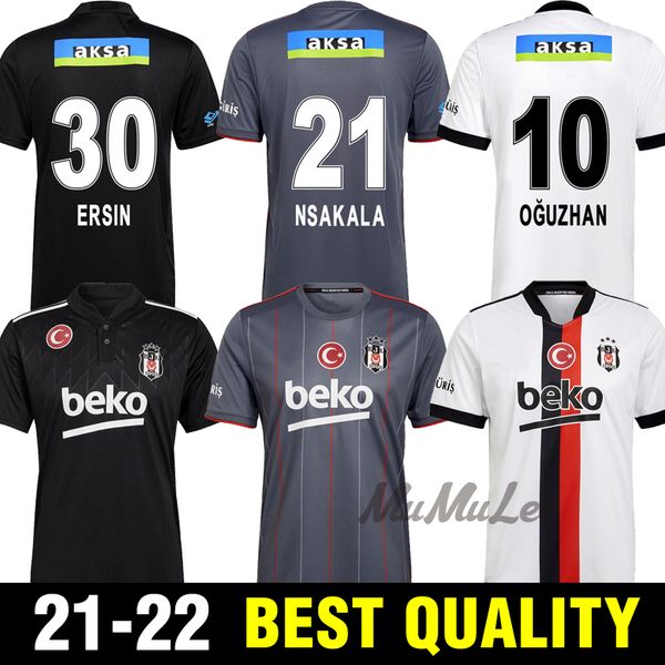 

2021 2022 besiktas jk soccer jerseys the lates home white karaman deigo costa larin ghezzal welinton vida away black 21 22 jimnastik kulÃ¼bÃ¼, Black;yellow