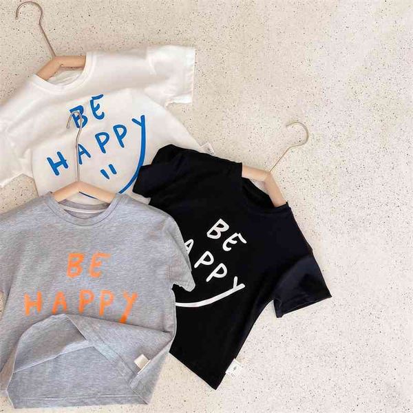 

summer arrival girls fashion letter t shirt kids korean design clothes 210528, Blue