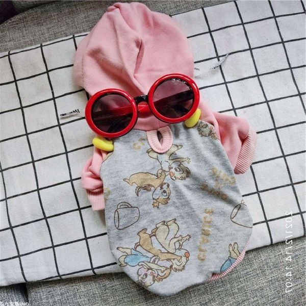 

the dog clothes pet dog teddy bomei bear puppies clothing spring and summer thin two legged hooded sweater