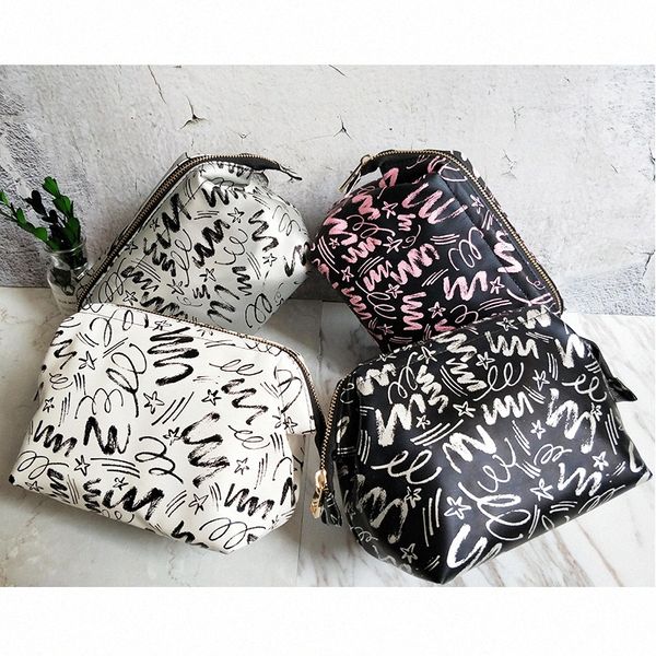 

creative pu make-up bag fashion fashion trendsetter household tourism and daily necessities portable cosmetics storage bag u6xt#