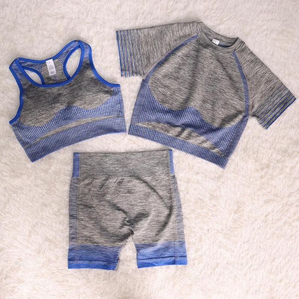 

yoga outfit workout clothing 3/2 pcs summer women seamless set fitness sports suits gym cloth tracksuit high waist shorts