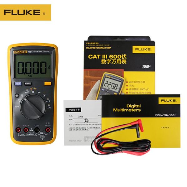 

multimeters fluke 15b+ digital multimeter auto range 4000 counts ac/dc voltage current resistance meter capacitance frequency tester
