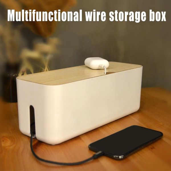 

ly cable storage box power strip wire case anti dust charger socket organizer bin management te889 bags