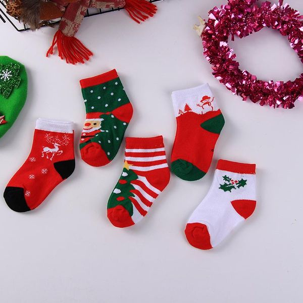 

socks autumn and winter christmas classic striped sports baby boys girls cartoon year gifts children's, Pink;yellow
