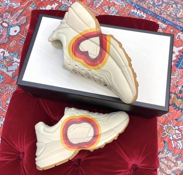 

2021 designer rhyton sneakers beige men shoes vintage luxury chaussures with box, Black