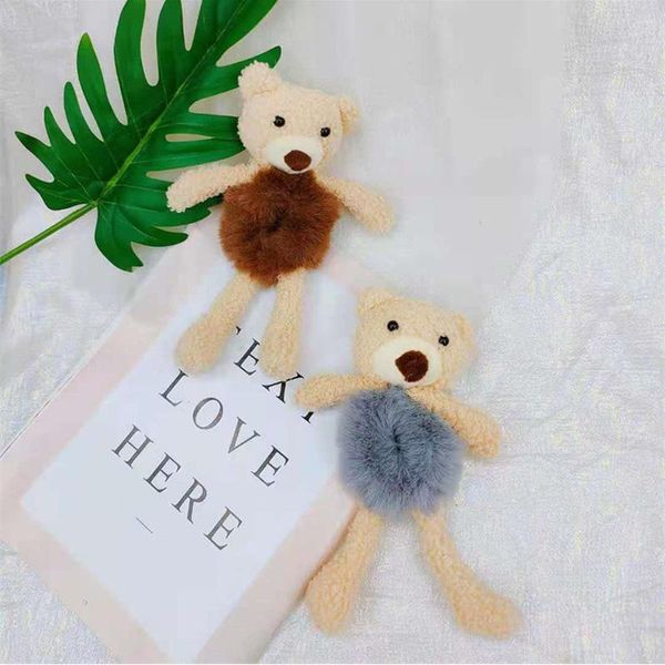 

hair accessories cute plush ties elastic ponytail head rope fashion durable for women and girls fs99, Slivery;white