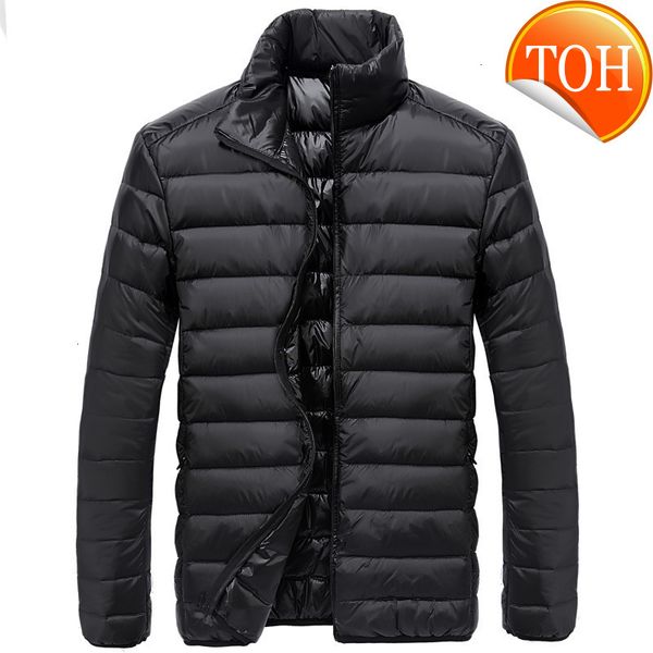 

winter new men s down jacket large loose casual white duck light coat, Black