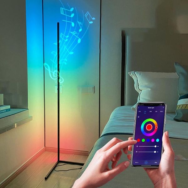 

floor lamps led lamp smart bluetooth wifi rgb usb atmosphere dimmable modern standing pole lights for bedroom,office,living room