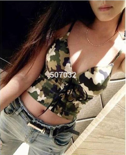 

spandex women lycra tanks bustier leopard print crop clubwear spaghetti strap camouflage bustiers corsets, White