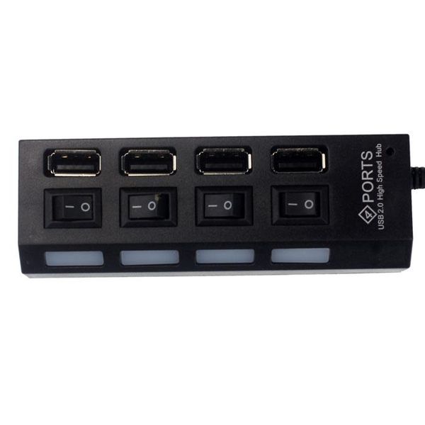 

hubs carprie usb 2.0 4 port power on/off switch led hub for pc lapnotebook bk