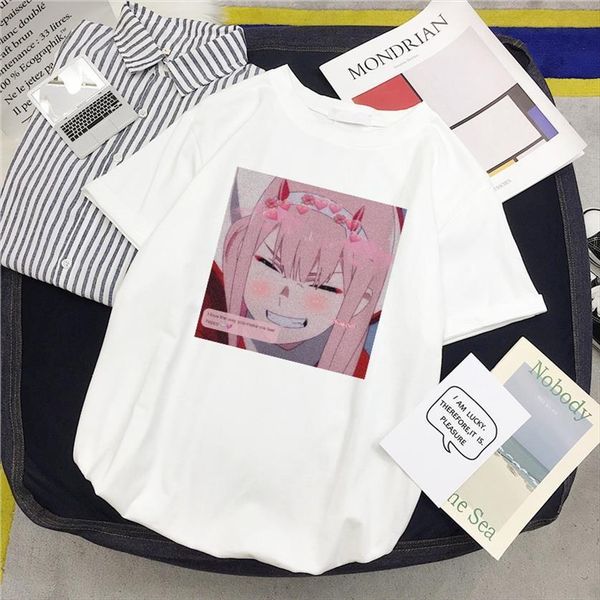 

kawaii cartoon print casual women t shirt summer short sleeve harajuku japan style tee femme plus size xxxl, White