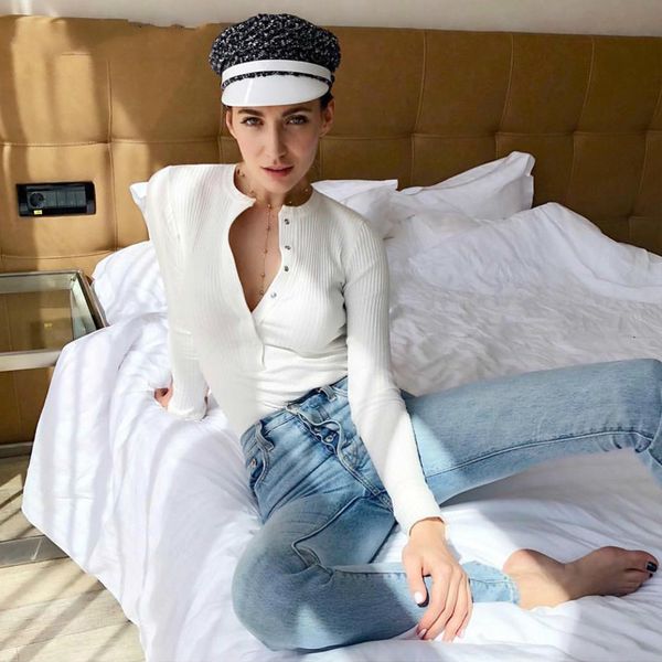 

long sleeve bodysuits women spring winter black slim bodycon jumpsuits rompers ladies stretchy bodysuit, Black;white