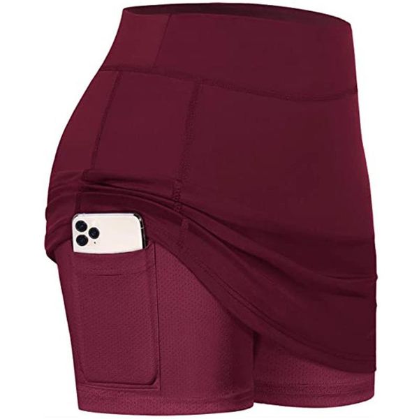 

gym clothing sports leggings women's running shorts women 2 in 1 tennis skirts run yoga inner elastic golf pockets skorts, White;black