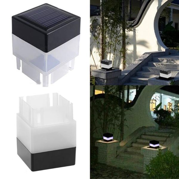 LED luz solar post tampa cerca quadrado lâmpada ao ar livre iluminação à prova d'água para jardim dianteira piscina gate gate paisagismo residente