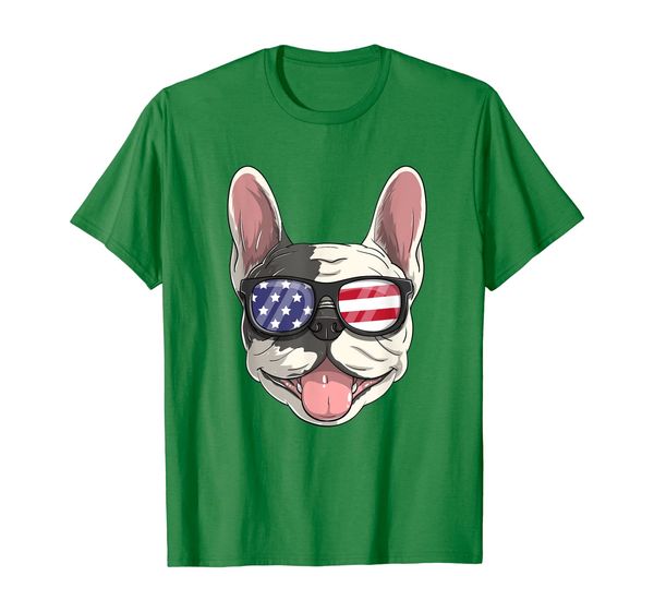 

french bulldog dog usa 4th of july american frenchie t-shirt, White;black