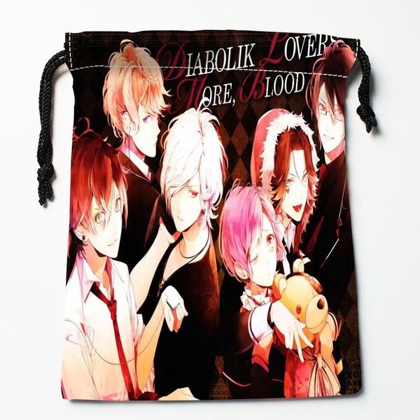 

storage bags custom diabolik lovers anime drawstring wedding party christmas gift pouches packing 18x22cm satin fabric bag 12.2