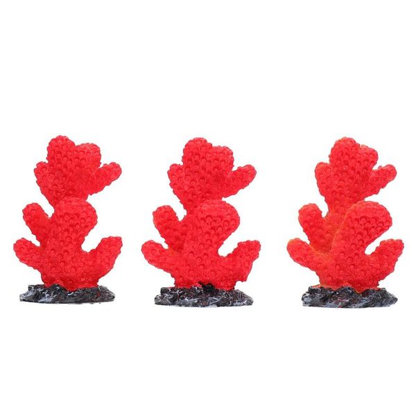 

decorations 3pcs resin coral ornaments fish tank statue artificial decor