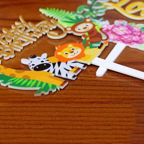

other festive & party supplies animal cake ers cartoon cupcake inserts jungle safari picks card birthday wedding decor gifts for kids