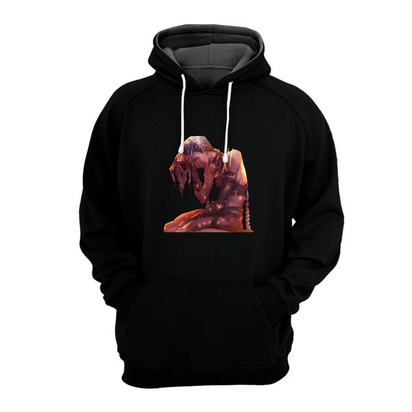 

3d jinx hoodie print lol arcane cartoon fashion loose anime letter printing couple sweater casual street sweater winter pullover, Black
